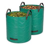 CKB LTD 2 Pack 272L Heavy Duty Garden Waste Bags with Strong Handles | Foldable Woven Sacks for Leaves, Grass, Weeds and Hedge Cuttings. Perfect size for a Car Boot
