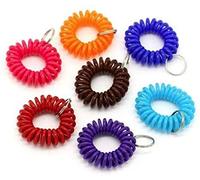 CKB Ltd ® 20x Plastic Spring Coil Gym Key Holder Jogging Swimming Wrist Band & Split Ring