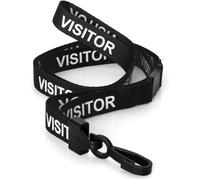 Ckb Ltd 50 Black Visitor Lanyards Breakaway Safety Lanyard Neck Strap Swivel Plastic Clip Id Card Holder Pull Quick Release Design