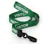 Ckb Ltd 50 Green Visitor Lanyards Breakaway Safety Lanyard Neck Strap Swivel Plastic Clip Id Card Holder Pull Quick Release Design