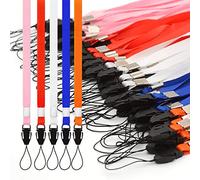 CKB Ltd 50 x Mixed Colour Pack Lanyard Neck Strap ID Card Badge/Mobile Phone Holder - Multicoloured Pack Five Polyester Colours Orange, Pink, Blue, White, Red Color For Schools, Events, Businesses