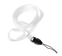 CKB LTD 50 x White Lanyard Neck Strap For ID Card/Mobile Phone/Gym Key/Access Pass Holder Loop Clip
