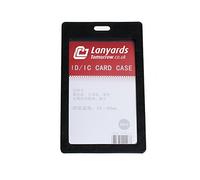 CKB Ltd® 50x Black Colour Frame Deluxe - Vertical Enclosed Plastic Pass Rigid Identity ID Card Pass Badge Holder Pocket Holder Pouches 110mm x 68mm / Holds a Card up to 95mm x 56mm