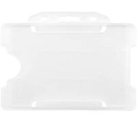 CKB LTD® 50x Clear Single Sided RIGID Slide In Open Faced ID Card Badge Holders HORIZONTAL/LANDSCAPE Identity Plastic Pass Protector - Holds a 86mm 54mm cr80 credit card sized