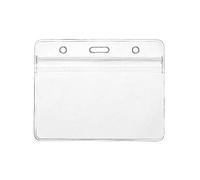 CKB Ltd 50x Expo Large Horizontal Clear ID Badge Card Plastic Pocket Holder Pouchs 11 x 9cm / Holds a Card 10 x 7cm