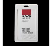 CKB Ltd® 50x White Colour Frame Deluxe ñ Vertical Enclosed Plastic Pass Rigid Identity ID Card Pass Badge Holder Pocket Holder Pouches 110mm x 68mm / Holds a Card up to 95mm x 56mm
