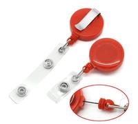 CKB Ltd 5x Red Retractable ID Badge Reels with Belt Clip Ring Pull Ski Pass Holder Recoil