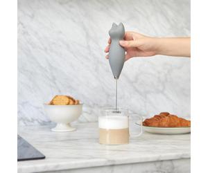 CKB Ltd Balvi Meow Automatic Milk Frother Grey Battery Operated 2Xaa Plastic/metal
