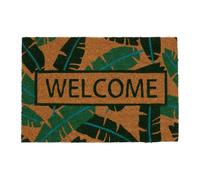 Ckb Ltd Banana Leaf Novelty Doormat Tropical Botanical Natural Coir Welcome Mat With Non Slip Pvc Backing Indoor Outdoor 60 X 40Cm