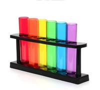 CKB LTD - Bar Amigos Test Tube Party Drink Shots Plastic Glasses Novelty Shooters - Multi colour - Set of 6