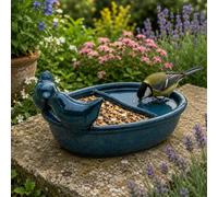 Ckb Ltd Bird Feeders For Small Birds Ceramic Wildlife Drink Food Bowl, Blue