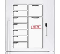 CKB LTD Black And White Fridge Planner Magnetic Whiteboard With Marker A3 W aily Planner