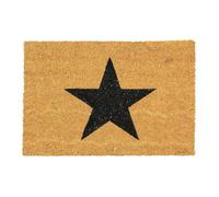 CKB LTD Black Star Novelty Doormat - Decorative Natural Coir Door Mat with Non Slip PVC Backing, Indoor Outdoor, Front Back Door, 60 x 40cm