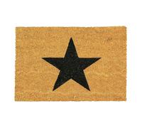 Ckb Ltd Black Star Novelty Doormat Decorative Natural Coir Mat With Non Slip Pvc Backing Indoor Outdoor 60 X 40Cm