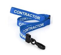 CKB LTD Blue Contractor Lanyards Breakaway Safety Lanyard Neck Strap Swivel Plastic Clip for ID Card Holder Pull Quick Release Design Pack of 100