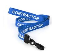CKB LTD Blue Contractor Lanyards Breakaway Safety Lanyard Neck Strap Swivel Plastic Clip for ID Card Holder Pull Quick Release Design Pack of 20