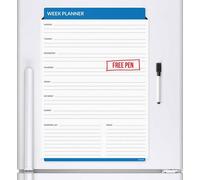 CKB LTD Blue Week Planner Magnetic Fridge Board With Marker Dry Wipe White Board & Pen