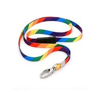 CKB LTD Breakaway RAINBOW Striped Premium Safety Lanyard Neck Strap Swivel Metal Clip For ID Card Holder Bright Fun Funky Novelty Cool Lanyards Mixed Multicoloured - Pull Quick Release