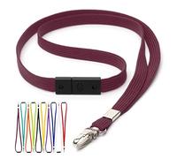 CKB LTD Breakaway Safety Lanyard Neck Strap Swivel Metal Clip for Id Card Holder - Pull Quick Release Design Lanyards Bulk (Burgundy, Pack of 50 pcs)