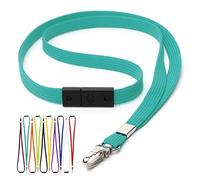 CKB LTD Breakaway Safety Lanyard Neck Strap Swivel Metal Clip for Id Card Holder - Pull Quick Release Design Lanyards Bulk (Turquoise, Pack of 100 pcs)