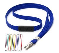 CKB LTD Breakaway Safety Lanyard Neck Strap Swivel Metal Clip for ID Card Holder with Quick Pull Release Lanyards Bulk Pack of 10pcs (Blue)
