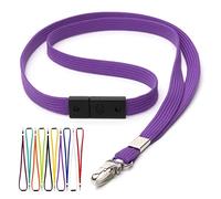 CKB LTD Breakaway Safety Lanyard Neck Strap Swivel Metal Clip for ID Card Holder With Quick Pull Release Design Lanyards Bulk Pack of 20pc (Purple)