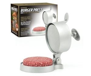 CKB LTD Burger Press Large Manual Adjustable, Non-Stick Smooth Smasher Manual Homemade Burger Maker, Includes 100 Wax Paper Papers 13 x 13 x 21 cm Aluminium (Silver)