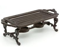 Ckb Ltd Cast Iron Plate Warmer With Two Tealight Holders Rustic Metal Vintage Style Stove Traditional Heater Table Stand