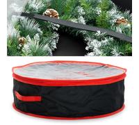 CKB LTD Christmas Wreath Garland Storage Bag Waterproof Artificial Xmas Halloween Decorations Ornaments Round Circular Container with Carry Handles - Stores Up To 60cm x 20 cm