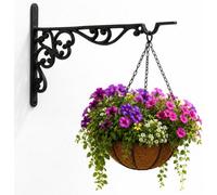 Ckb Ltd Classic Design Large Hanging Basket Bracket Cast Iron Hook Heavy Duty Wall Mounted Metal Hanger Outdoor Decoration