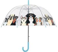 Ckb Ltd Clear Dog Print Dome Umbrella For Kids & Teenagers Transparent Windproof Canopy Automatic Open Steel Frame Crook Handle