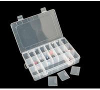 CKB Ltd Clear Storage Box with 24 Compartment Bead Craft Hobby Display Craft Display Case 19.5 x13cm Compact