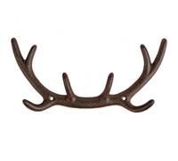 CKB LTD Coat Rack Wall Mounted Cast Iron Antler Hooks Heavy Duty Pegs 29cm | Rustic Decorative 4 Peg Rail, Multi-Purpose Metal Hanging Hook for Coats, Keys, Bags, Scarves, Hat Storage