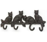 Ckb Ltd Coat Rack Wall Mounted Cast Iron Cat Tail Hooks Rustic Decorative 4 Peg Rail, Multi-Purpose Heavy Duty Metal Hanging Hook