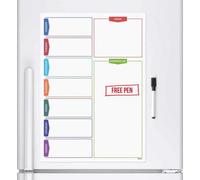 CKB LTD Colour Shopping List Fridge Planner Magnetic Whiteboard With Marker A3 Week Daily Planner