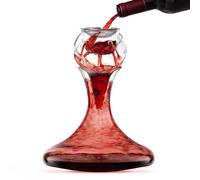 CKB Ltd Conundrum Wine Aerator & Revolving Decanter Set Handmade Lead-Free Crystal 4Phase Aeration System Stainless Steel Sediment Filter
