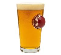 CKB LTD Cricket Ball Lager Beer Glass 400ml Novelty Sport Themed Design Glassware Unique Gift for Cricketer, Player, Fan, Umpire, Coach, Ale Cider Pilsner, Gift Boxed (Clear) Single 1pc