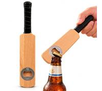 CKB LTD Cricket Bat Bottle Opener Wooden Beer Opener Handheld Gift | Handcrafted Beech Wood Bar Accessory with Taped Batting Handle & Metal Alloy Opener