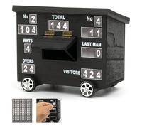 CKB LTD Cricket Scoreboard Desk Tidy Novelty Office Organiser with Hidden Storage Box & Personalised Scores - Stationery Gift for Cricket Fans, Coaches & Players (Black, Grey)