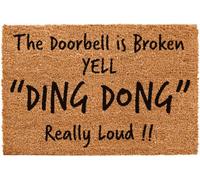 CKB LTD Door Bell Broken Yell Novelty Doormat Unique Coir Doormats Front