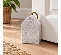 CKB LTD Door Stopper Heavy Duty Granito 1.9kg Weighted Interior Door Stop | Decorative Terrazzo Entrance Floor Doorstop Holder with Jute Handle for Home, Office, Carpet & Hard Floors