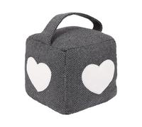 CKB LTD Fabric Door Stopper - Heavy 1.5kg Weighted Interior Decorative Door Stop - Non-Scratch Floor Door Holder for Home, Office Carpet & Hard Floors (Heart Cube)