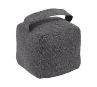 CKB LTD Fabric Door Stopper - Heavy 1.5kg Weighted Interior Decorative Door Stop - Non-Scratch Floor Door Holder for Home, Office Carpet & Hard Floors (Grey Cube)