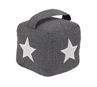 CKB LTD Fabric Door Stopper - Heavy 1.5kg Weighted Interior Decorative Door Stop - Non-Scratch Floor Door Holder for Home, Office Carpet & Hard Floors (Star Cube)