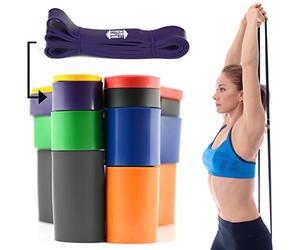 CKB LTD Fitness Resistance Bands PURPLE 3.2 cm 20-45kg SINGLE BAND For Assisted Pull Up Stretching Strong Gym Elastic Calisthenics Gymnastics Loop Powerlifting Workout For Men Women Exercises