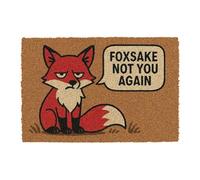 CKB LTD Foxsake Not You Again V2 Fox Themed Novelty Doormat Unique Joke Doormats Front Back Door Mats Made with a Non-slip PVC Backing, Natural Coir, Indoor Outdoor Size 60 x 40cm