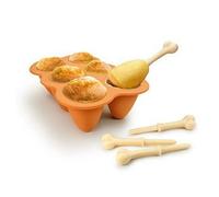 CKB LTD Fried Chicken Legs Silicone Baking 6 Cake Pop Novelty Fun Mould With Bone Shaped Lolly Sticks