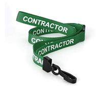 CKB LTD Green Contractor Lanyards Breakaway Safety Lanyard Neck Strap Swivel Plastic Clip for ID Card Holder Pull Quick Release Design Pack of 20