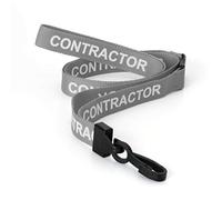 CKB LTD Grey Contractor Lanyards Breakaway Safety Lanyard Neck Strap Swivel Plastic Clip for ID Card Holder Pull Quick Release Design Pack of 100