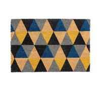 Ckb Ltd Grey Triangles Novelty Doormat Geometric Natural Coir Welcome Door Mat With Non Slip Pvc Backing Indoor Outdoor Front Back